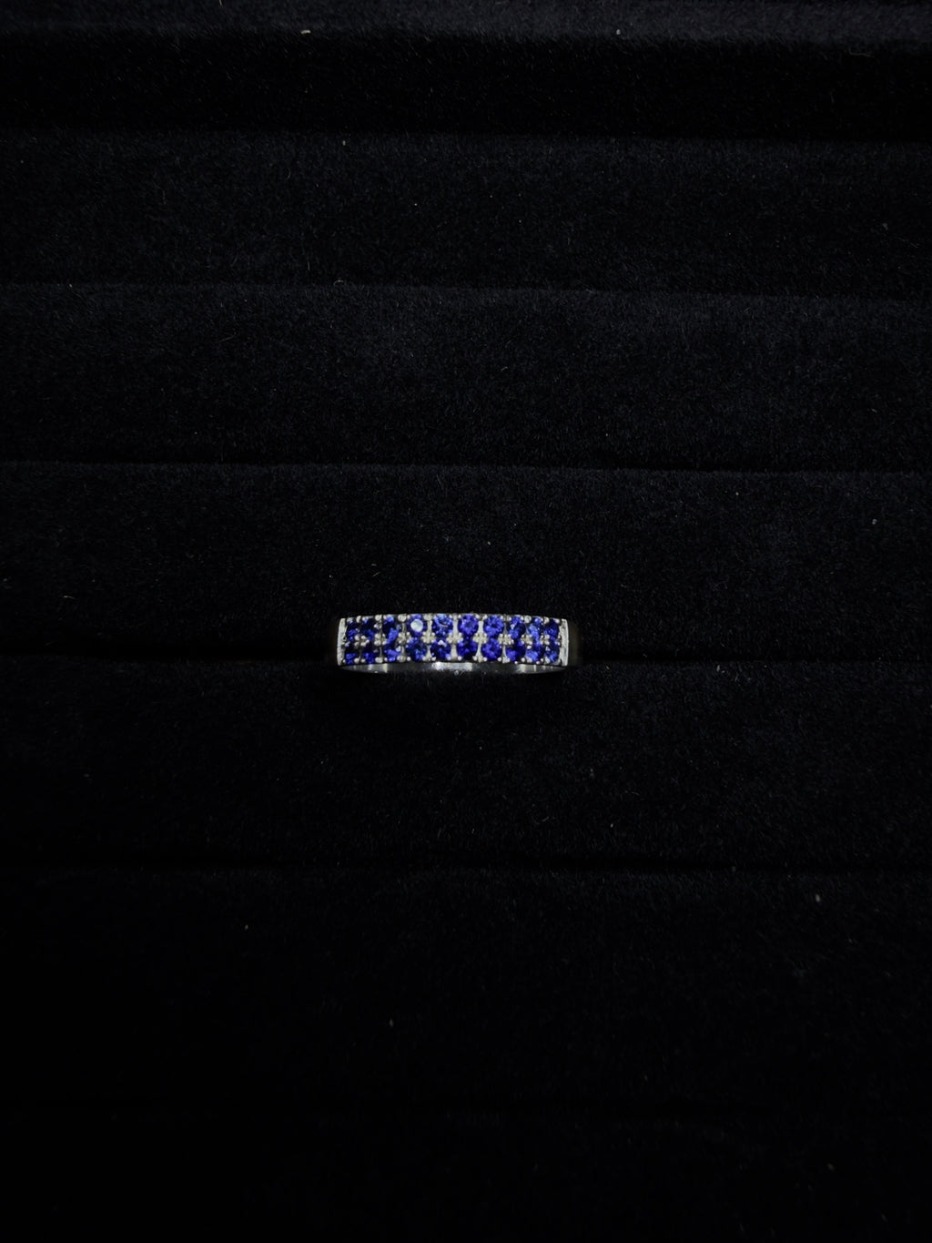Anillo Pavé Doble de Zafiro Azul Lab Grown - Plata 950 | HADES